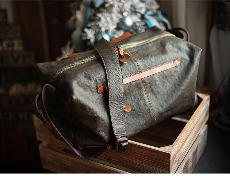 Vegetable-Tanned Cowhide Shoulder Bag – Men's Large Capacity Leather Messenger Bag