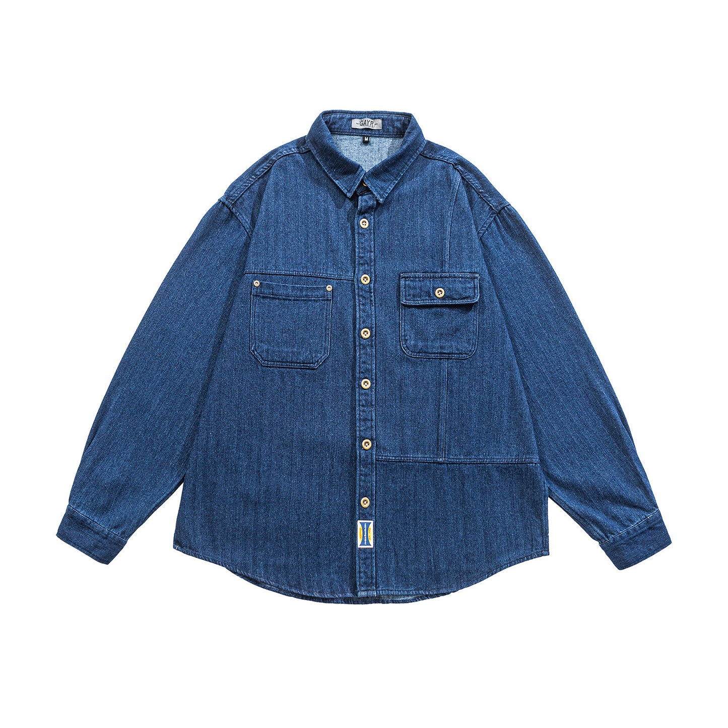 Japanese Vintage Denim Shirt – Loose Long Sleeve Men – Japanese vintage | yamalin clothes | Yamalinclothes