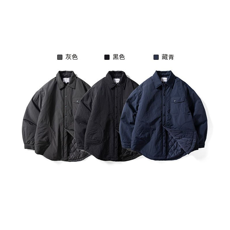 Quilted Lapel Jacket – Windproof Waterproof Oversized Unisex Cotton Padded Coat