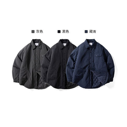 Quilted Lapel Jacket – Windproof Waterproof Oversized Unisex Cotton Padded Coat