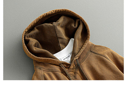 Heavyweight Washed Hooded Sweatshirt Jacket – Japanese Vintage Loose Unisex – Hoodies | japanese streetwear | vintage workwear | unisex | Yamalinclothes
