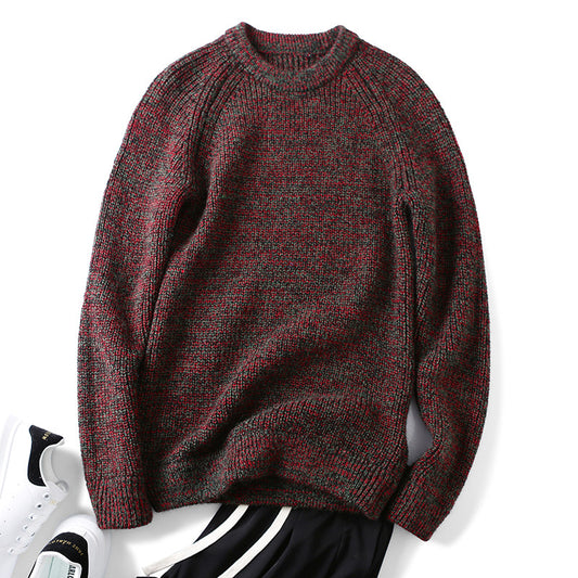Heavyweight 100% Wool Crewneck Sweater – Japanese Vintage Color-Block Unisex – Sweater pullover | japanese streetwear | vintage workwear | unisex | Yamalinclothes