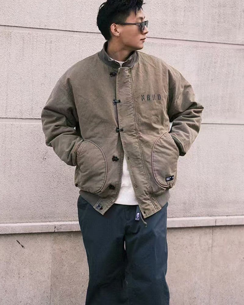Vintage Distressed Washed Cotton Deck Jacket – Japanese Retro Winter – Japanese vintage | yamalin clothes | Yamalinclothes