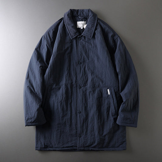 Japanese Retro Mid-Length Padded Coat – Oversized Unisex – Japanese vintage | fall outfits 2026 | fall winter outfits | classy winter outfits | lazy comfy outfits | japanese streetwear | vintage workwear | yamalin clothes | Yamalinclothes