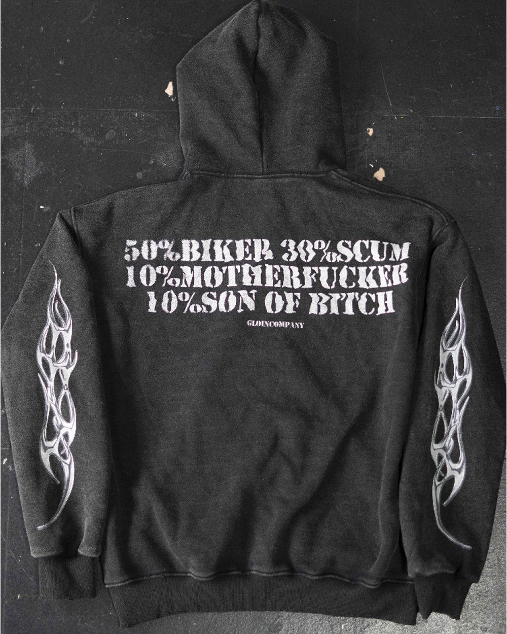 Washed Distressed Cropped Hoodie – Oversized Hip Hop Streetwear Sweatshirt