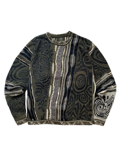 KA02 Spot small Japanese retro navy maze knit sweater pullover thickening