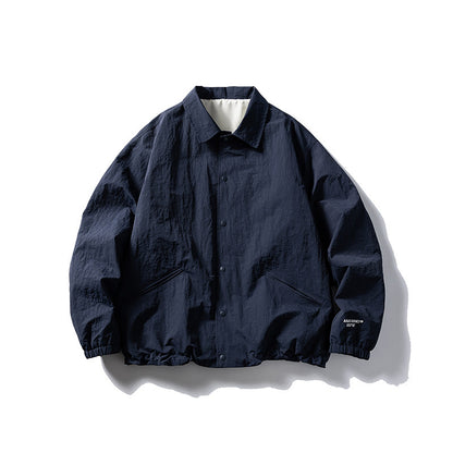 Japanese Vintage Letter Embroidered Lapel Coach Jacket – Oversized Unisex – Japanese vintage | yamalin clothes | Yamalinclothes