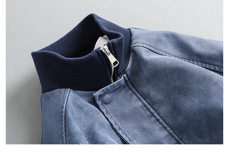 Patchwork Ribbed Stand-Neck PU Leather Jacket – Japanese Vintage Loose Unisex – Coats Jackets | japanese streetwear | vintage workwear | unisex | Yamalinclothes