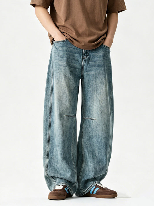 Curved-Leg Jeans – Lyocell Blend & Knee Pleats | Yamalinclothes