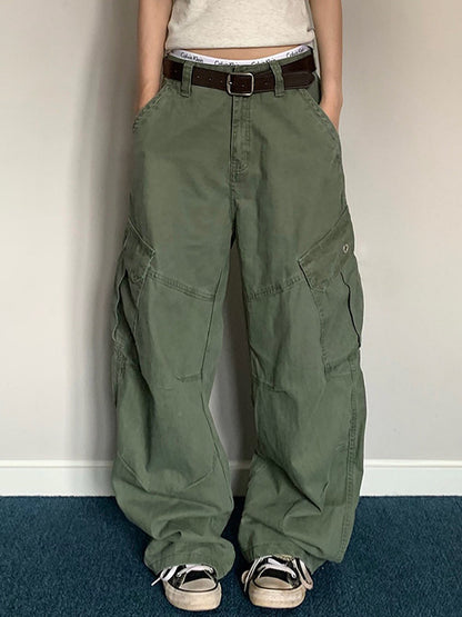 American Retro Multi-Pocket Cargo Pants – Wide-Leg Unisex
