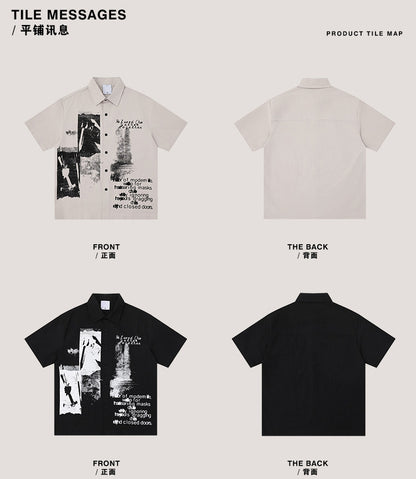 American Vintage Print Short Sleeve Shirt – Loose Unisex Streetwear