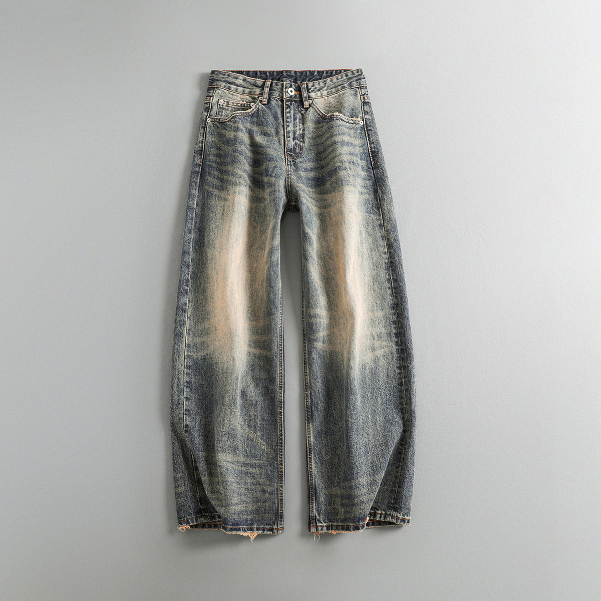 Washed Wide-Leg Straight Jeans – Japanese Vintage Loose Unisex – Pants | japanese streetwear | vintage workwear | unisex | Yamalinclothes