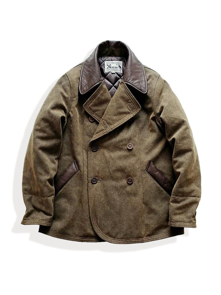 Thickened Washed Cowhide Lapel Double-Breasted Coat – Oversized Unisex – Japanese vintage | fall outfits 2026 | fall winter outfits | classy winter outfits | lazy comfy outfits | japanese streetwear | vintage workwear | yamalin clothes | Yamalinclothes