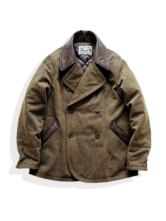 Thickened Washed Cowhide Lapel Double-Breasted Coat – Oversized Unisex – Japanese vintage | fall outfits 2026 | fall winter outfits | classy winter outfits | lazy comfy outfits | japanese streetwear | vintage workwear | yamalin clothes | Yamalinclothes