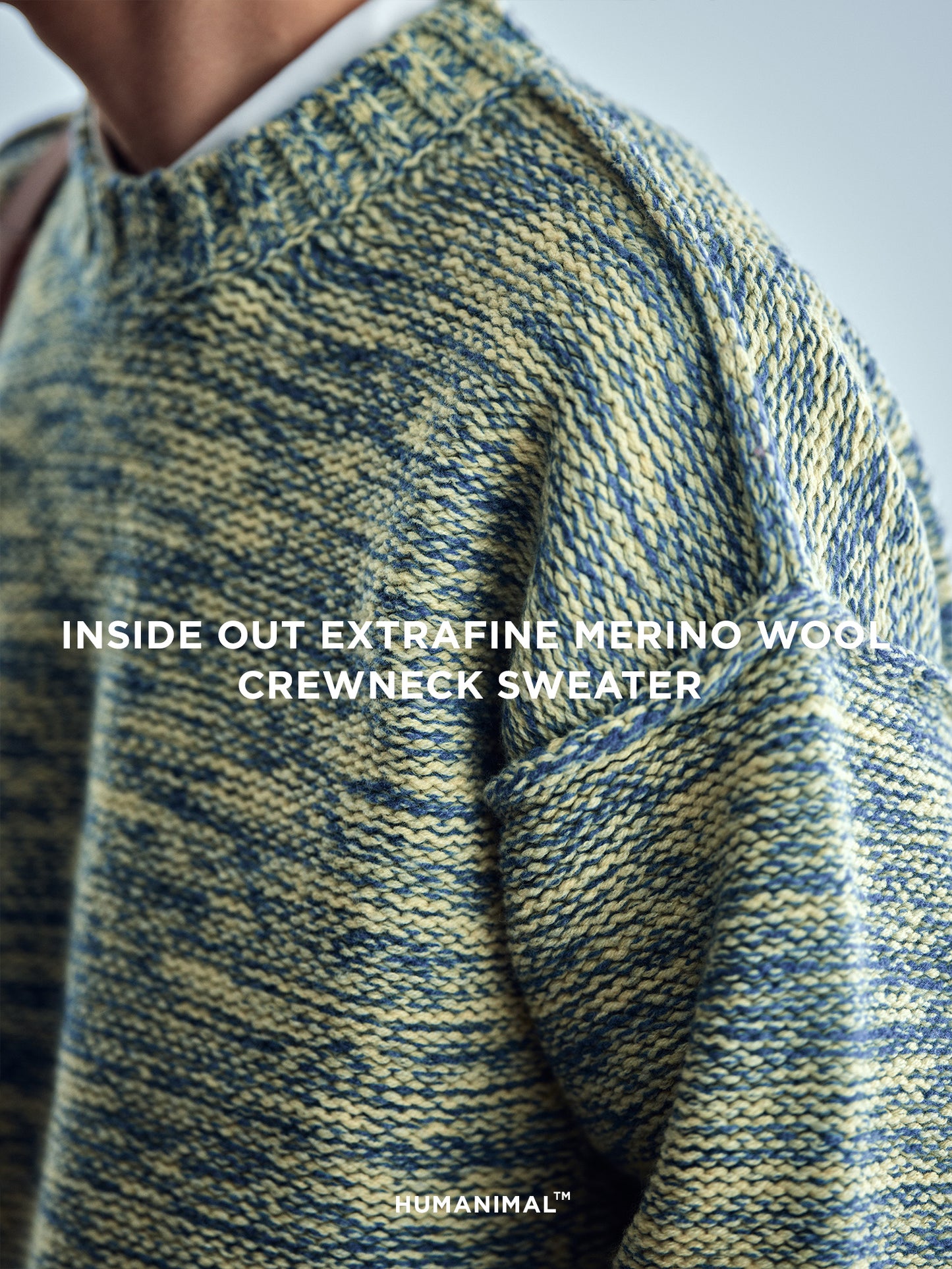Japanese imported heavyweight high-density woven wool round neck pullover long-sleeved sweater