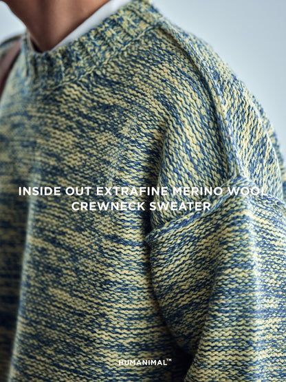 Japanese imported heavyweight high-density woven wool round neck pullover long-sleeved sweater