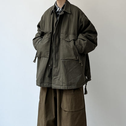 Japanese Vintage Cargo Lapel Jacket – Loose Unisex Spring Autumn – Japanese vintage | yamalin clothes | Yamalinclothes