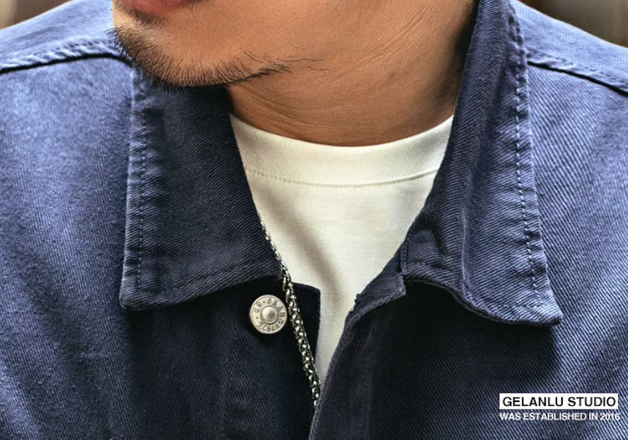 Vintage Chore Jacket Men – Washed Cotton Loose Cargo Workwear Shirt Jacket