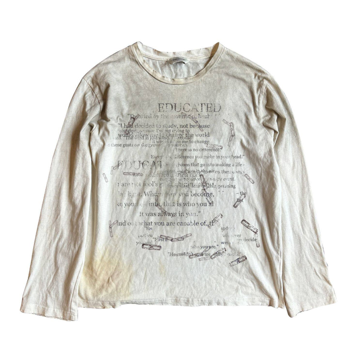 Punk Irregular Hem Long Sleeve T-Shirt – Vintage Distressed Loose Unisex