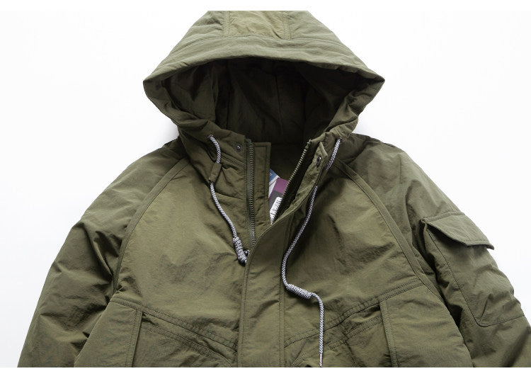 Hooded Down Jacket – Drawstring Multi Pocket | Yamalinclothes