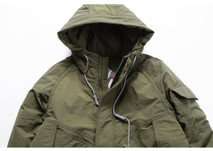 Hooded Down Jacket – Drawstring Multi Pocket | Yamalinclothes
