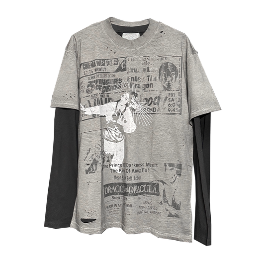 Washed Distressed T-Shirt Set – Vintage Two Piece – T-Shirts | japanese streetwear | vintage workwear | unisex | Yamalinclothes
