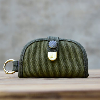 Vintage Canvas Key Pouch – Brass Hardware Artisan Gift – Japanese vintage | yamalin clothes | Yamalinclothes