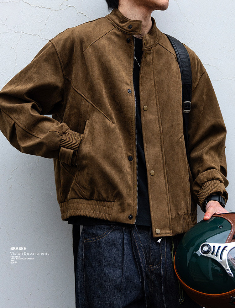 Suede Harrington Jacket – American Vintage Oversized Unisex – Japanese vintage | fall outfits 2026 | fall winter outfits | classy winter outfits | lazy comfy outfits | japanese streetwear | vintage workwear | yamalin clothes | Yamalinclothes
