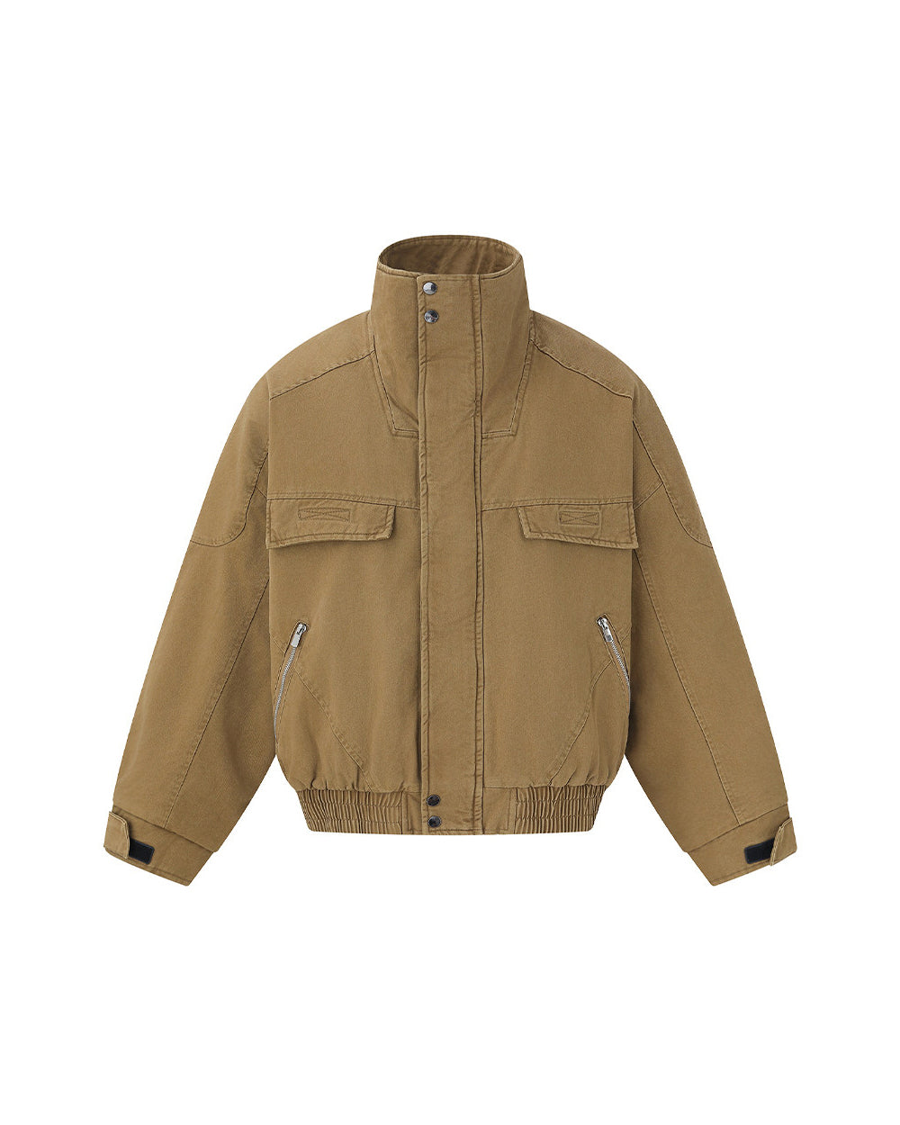 Washed Cargo Flight Jacket – Vintage Drop-Shoulder Oversized Unisex