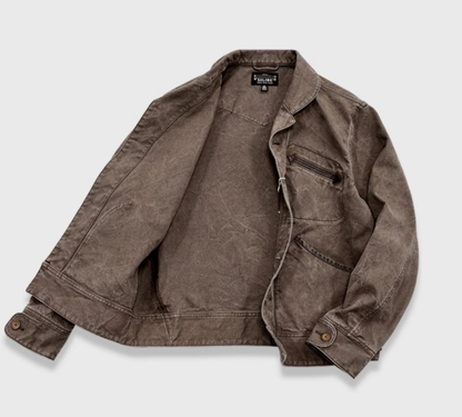 Vintage Distressed Patchwork Blazer – Deconstructed Retro Workwear Jacket for Men – Japanese vintage | yamalin clothes | Yamalinclothes