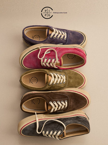 men's and women's washed suede canvas shoes platform vulcanized shoes vintage Japanese breathable board shoes 2026 spring/summer