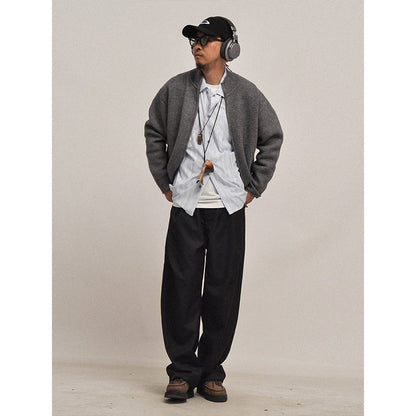 Half-Turtleneck Zip Knit Cardigan – Oversized Unisex Sweater – Japanese vintage | yamalin clothes | Yamalinclothes