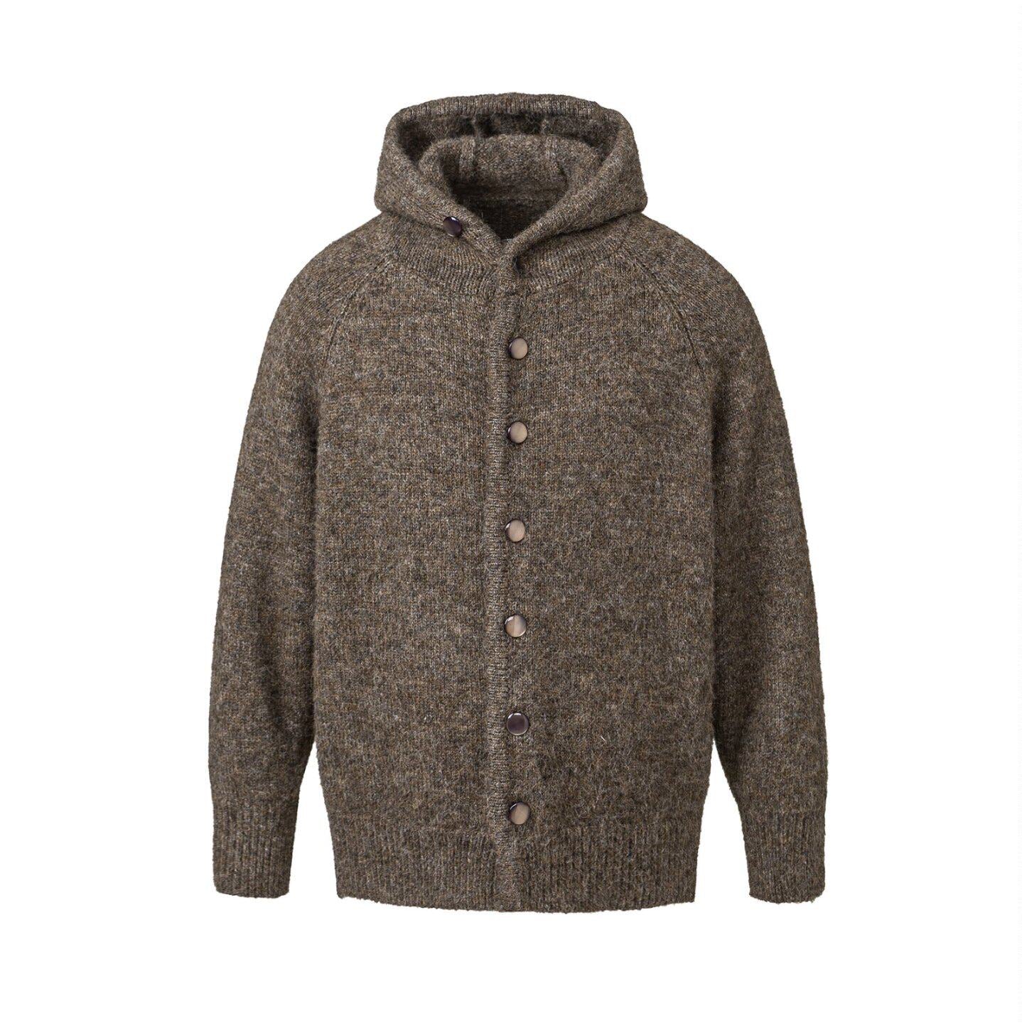 Vintage Hooded Knit Cardigan – Loose Unisex Lazy Style – Japanese vintage | yamalin clothes | Yamalinclothes
