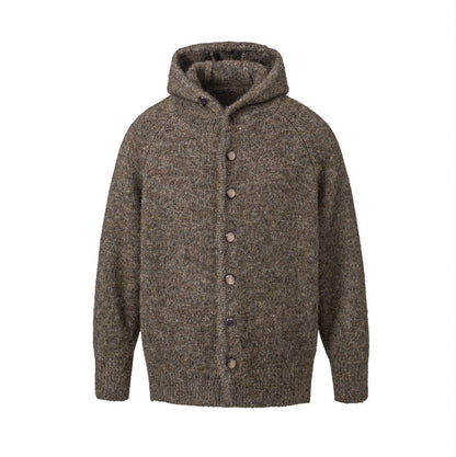 Vintage Hooded Knit Cardigan – Loose Unisex Lazy Style – Japanese vintage | yamalin clothes | Yamalinclothes