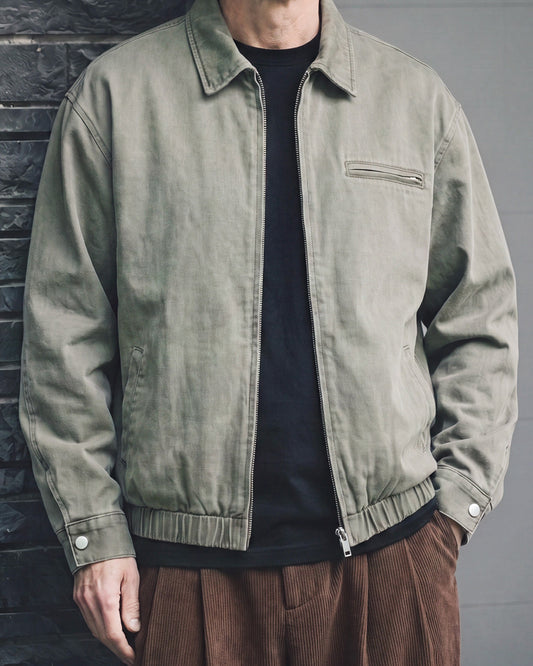 Detroit Utility Canvas Jacket – Men's Vintage Loose Workwear Trucker Jacket – Japanese vintage | yamalin clothes | Yamalinclothes