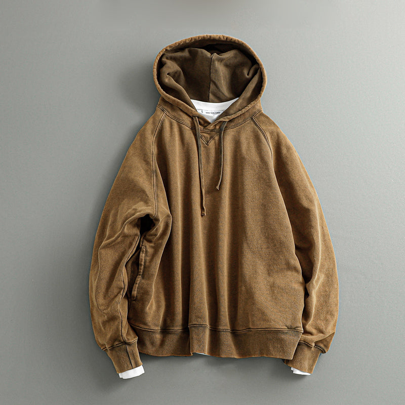 Heavyweight Washed Hooded Sweatshirt Jacket – Japanese Vintage Loose Unisex – Hoodies | japanese streetwear | vintage workwear | unisex | Yamalinclothes