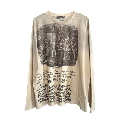 Illustration Heavyweight Washed Relaxed Long Sleeve T-Shirt – Niche Unisex