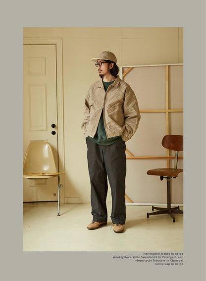 FW24 Vintage Harrington Jacquard Jacket - Yamalin Plaid Texture Memory Fabric Lapel Jacket