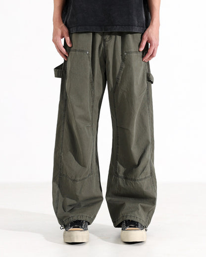 American Vintage Wide-Leg Cargo Pants – Loose Unisex Casual Spring Summer