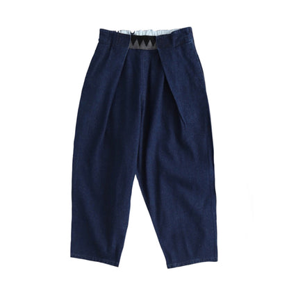 Vintage Indigo-Dyed Loose Jeans – Handmade Elastic Adjustable Waist Streetwear