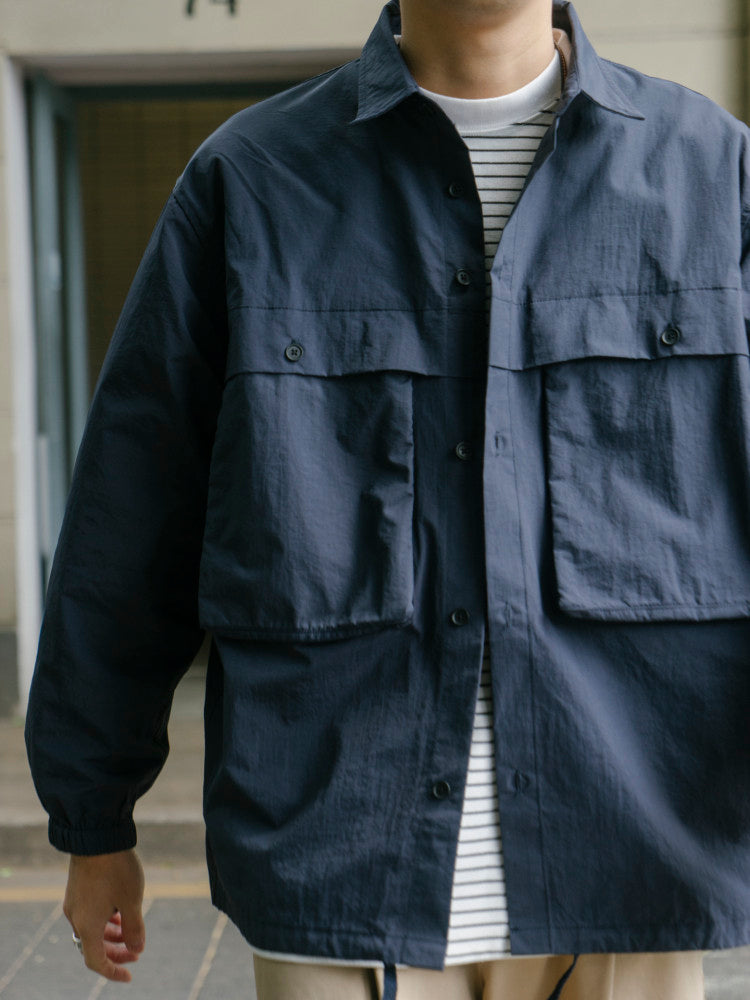 Japanese Cargo Long Sleeve Shirt – Loose Retro Multi-Pocket Outdoor Overshirt – Japanese vintage | yamalin clothes | Yamalinclothes