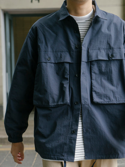 Japanese Cargo Long Sleeve Shirt – Loose Retro Multi-Pocket Outdoor Overshirt – Japanese vintage | yamalin clothes | Yamalinclothes