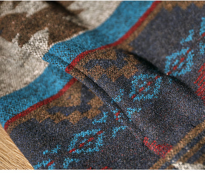 Men's Japanese Retro Reversible Cotton Robe Cardigan