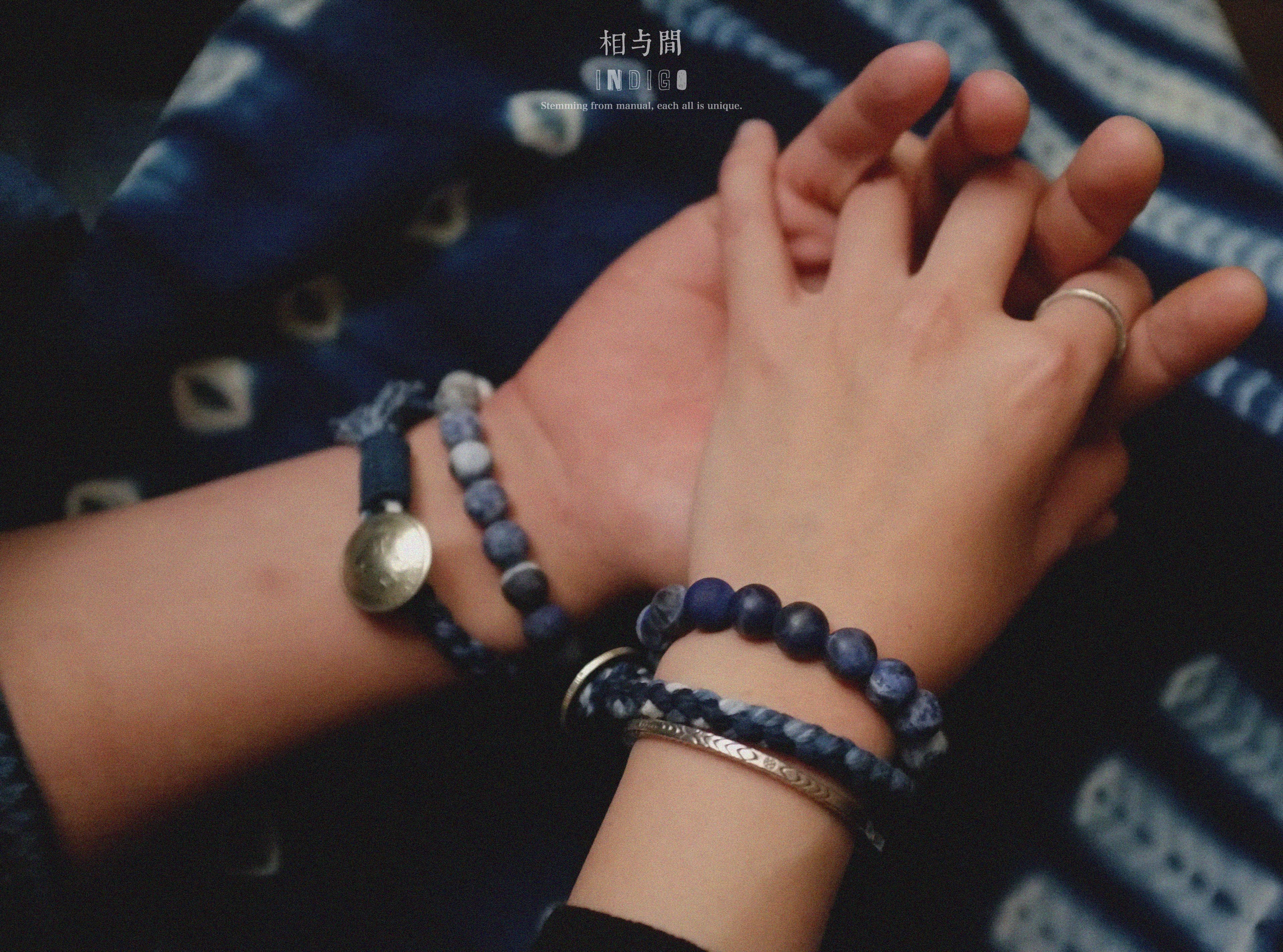 Original Planet Blue Vein Stone Bracelet Gradient Matte Stone Couple Artistic Mountain Sea Natural Bracelet