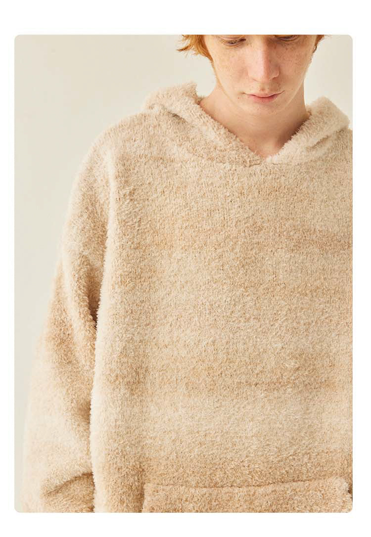 MEDRIA Retro Colorful Hoodie Knitwear for Men and Women Autumn Winter National Trend Loose Lazy Style Warm Sweatshirt Couple Outfit