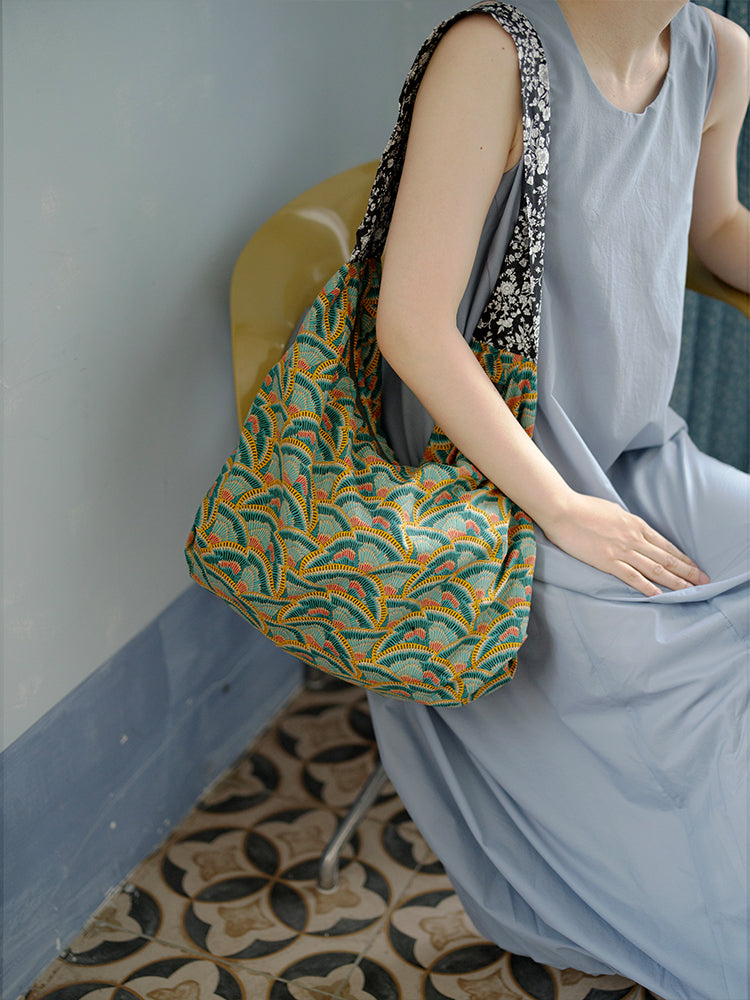 Original Spring Summer New Print Large Capacity Retro Shoulder Bag Fashion Crossbody Lightweight Tote Bag