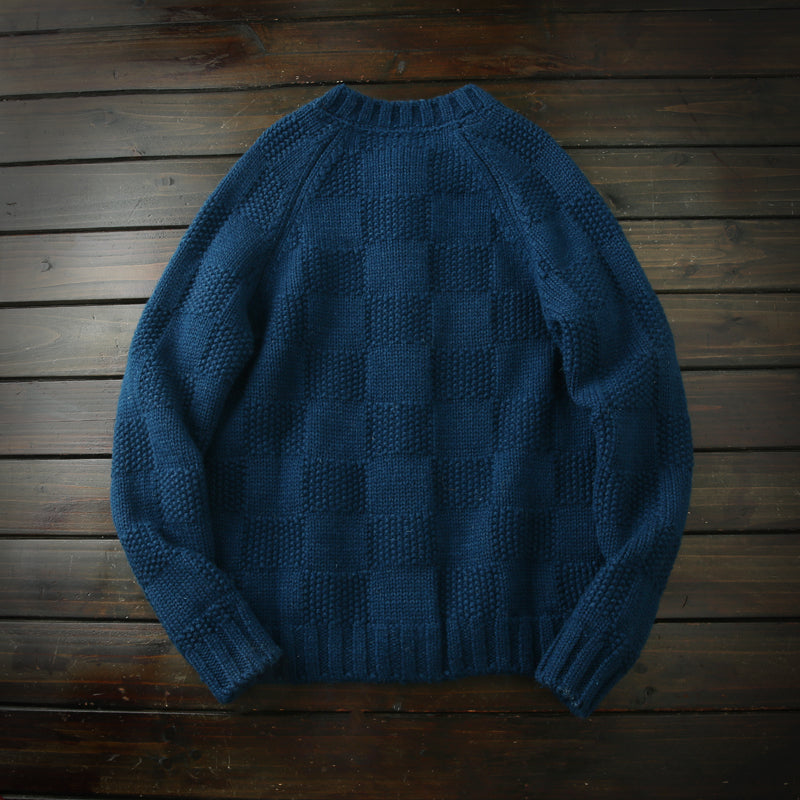 Men's High-End Italian Order Heavyweight Wool Cardigan - Autumn Winter Thickened Round Neck Knitted Sweater Jacket