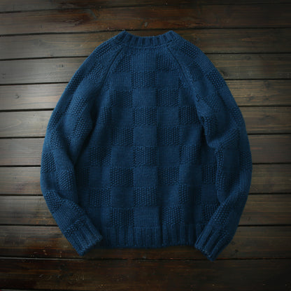 Men's High-End Italian Order Heavyweight Wool Cardigan - Autumn Winter Thickened Round Neck Knitted Sweater Jacket