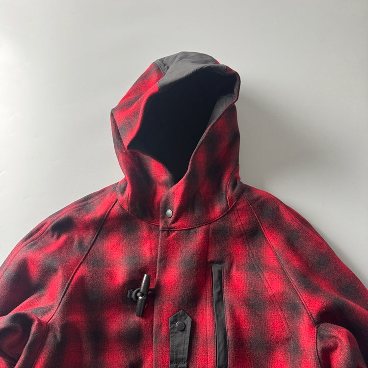 Japanese Retro Plaid Wool Hooded Coat - Thickened Warm Winter Jacket