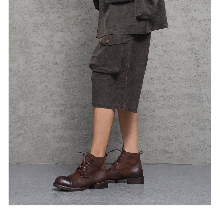 Wild Silk Cuban Collar Half Sleeve Shirt Men's Dye Yam Dyed Tussah Silk Aloha Retro Short Sleeve Shirt Summer